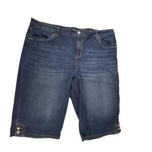 GLORIA VANDERBILT Womens 24W Skimmer Denim Shorts Blue All Around Slimming